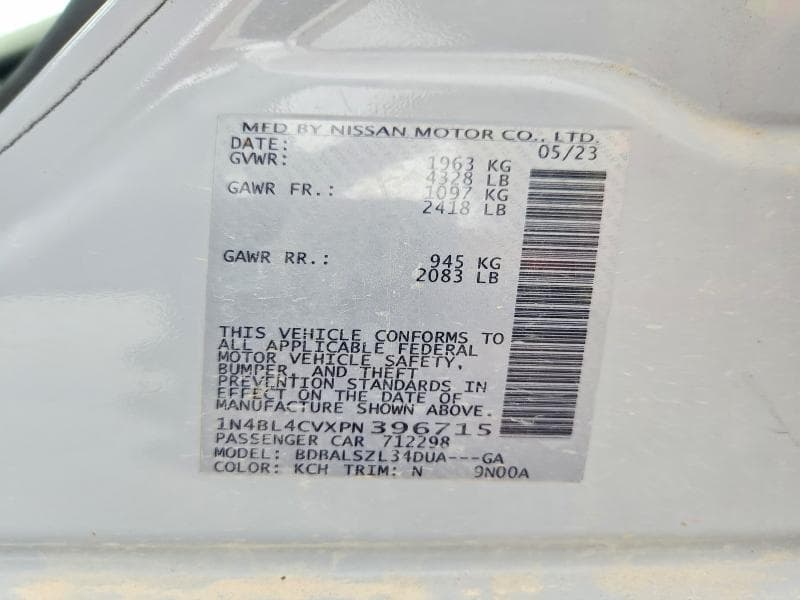 2023 NISSAN ALTIMA SR 12