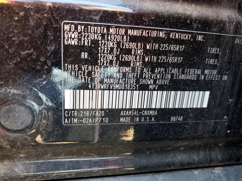 2021 TOYOTA RAV4 XLE 13