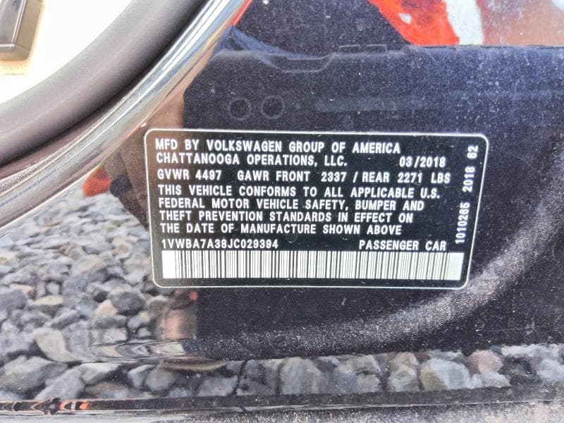 2018 VOLKSWAGEN PASSAT SE 12
