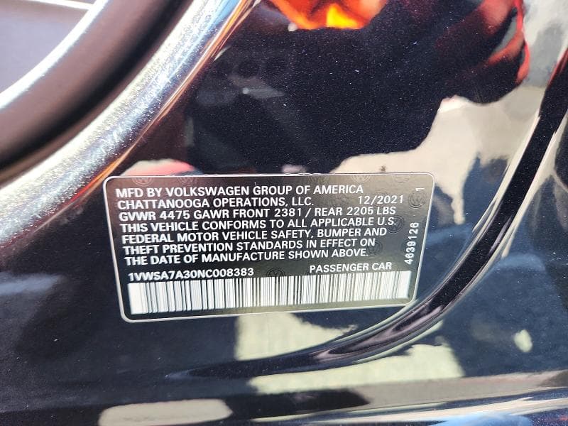 2022 VOLKSWAGEN PASSAT SE 12