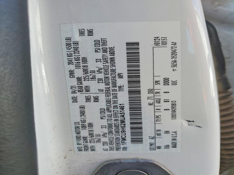 2021 FORD ESCAPE SEL 13