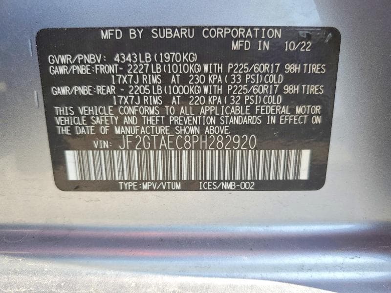 2023 SUBARU CROSSTREK PREMIUM 14