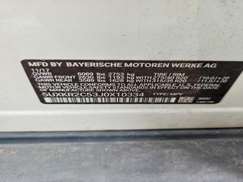 2018 BMW X5 SDRIVE35I 12