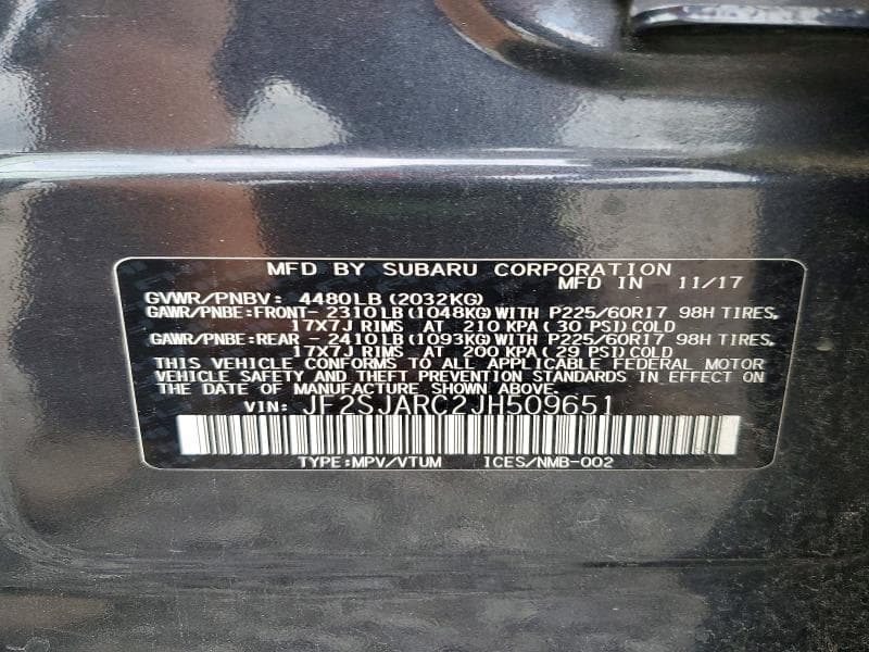 2018 SUBARU FORESTER 2.5I LIMITED 13