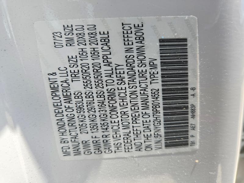 2023 HONDA PILOT TOURING 13