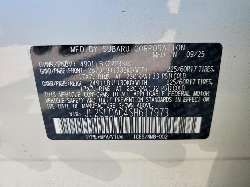 2025 SUBARU FORESTER 14