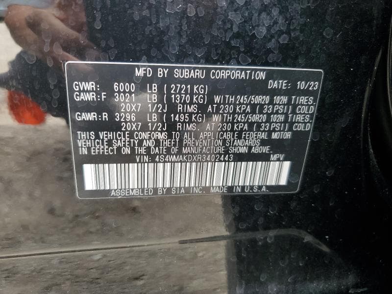 2024 SUBARU ASCENT ONYX EDITION 13