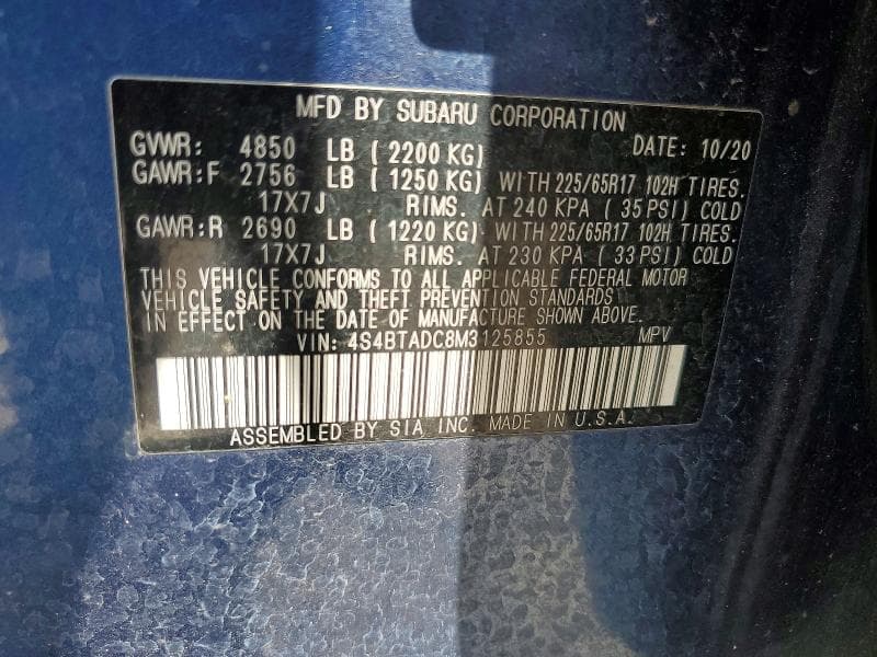 2021 SUBARU OUTBACK PREMIUM PREMIUM 13