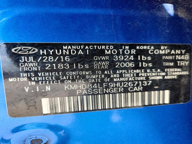 2017 HYUNDAI ELANTRA LIMITED 13