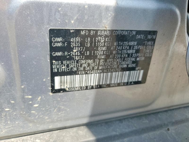 2019 SUBARU OUTBACK 2.5I LIMITED 13