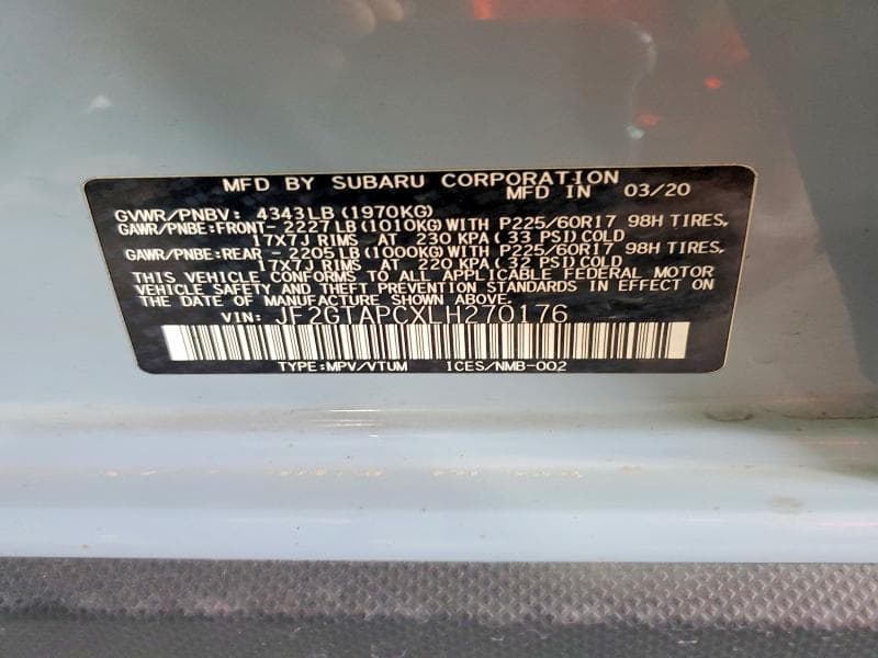 2020 SUBARU CROSSTREK PREMIUM 12