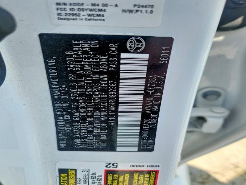 2024 TOYOTA CAMRY SE 12