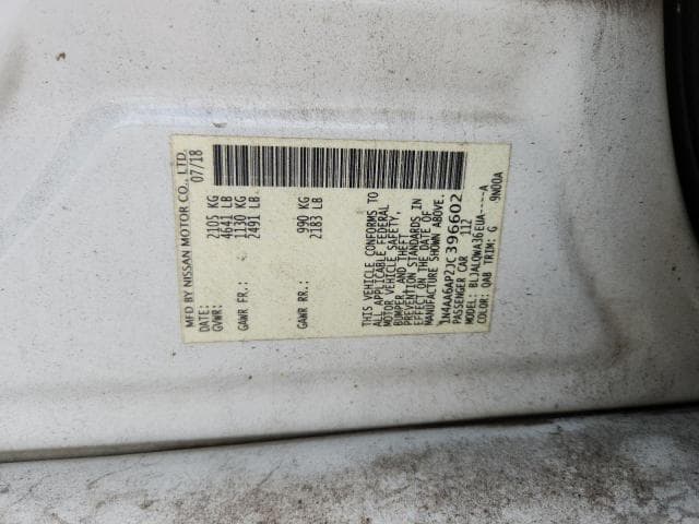 2018 NISSAN MAXIMA 3.5 S 3.5 S 12