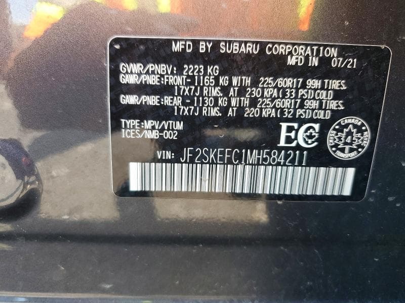 2021 SUBARU FORESTER CONVENIENCE CONVENIENCE 12