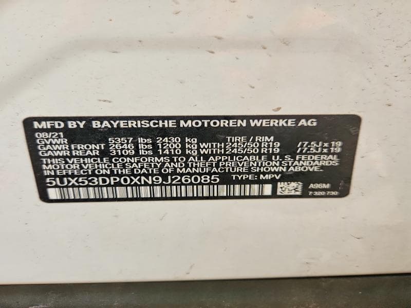 2022 BMW X3 XDRIVE30I 13