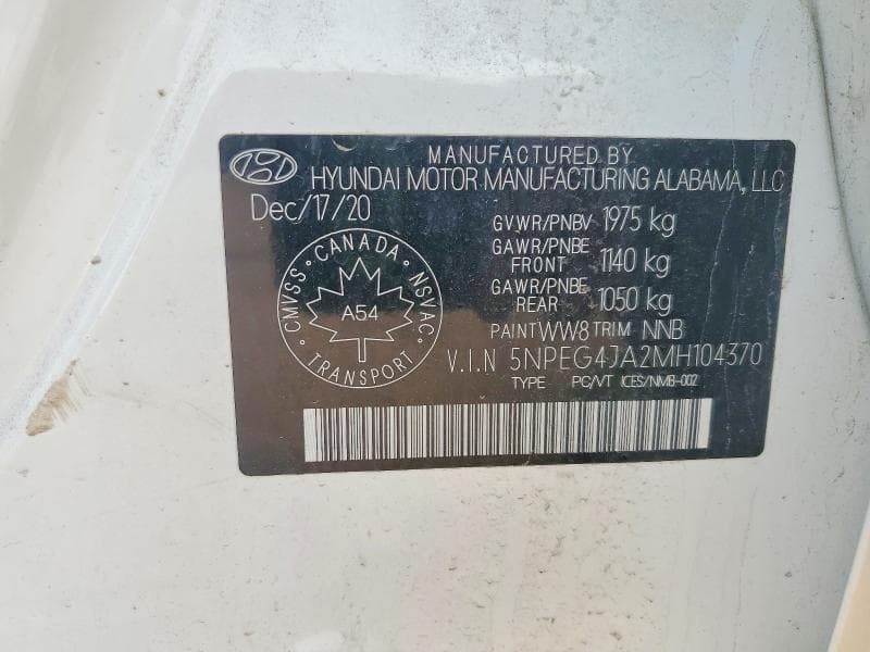 2021 HYUNDAI SONATA SE SE 12