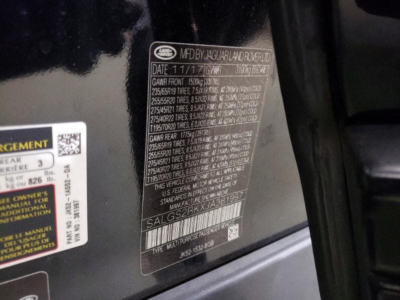 2018 LAND ROVER RANGE ROVER HSE HSE 13