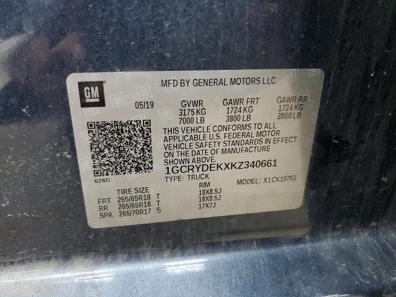 2019 CHEVROLET SILVERADO K1500 LT K1500 LT 12
