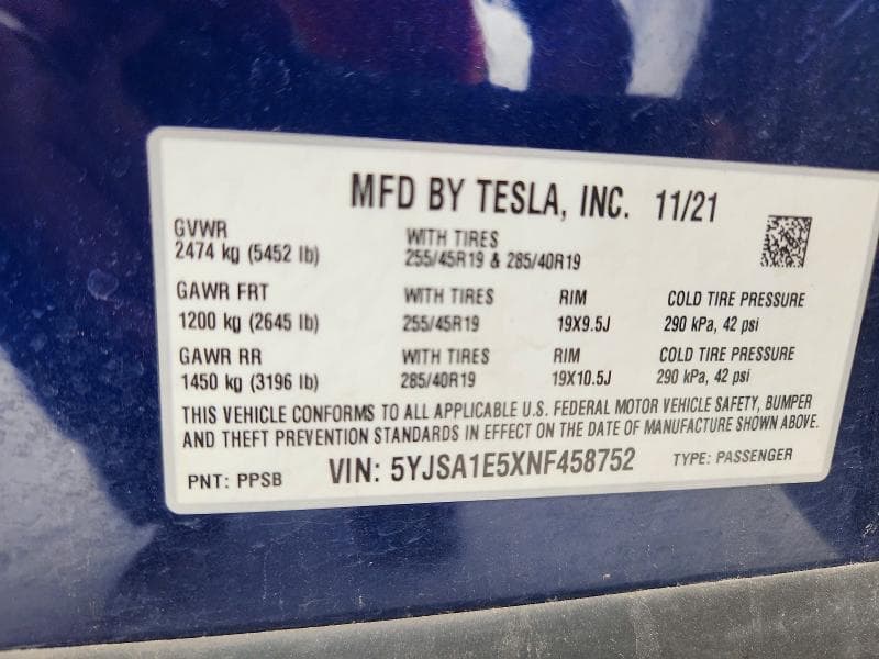 2022 TESLA MODEL S 13