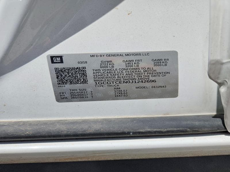 2018 CHEVROLET COLORADO LT 12