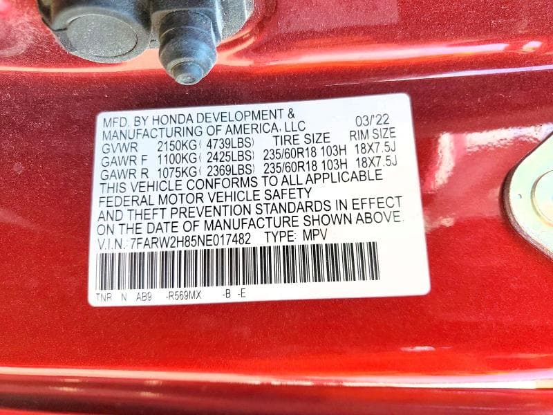 2022 HONDA CR-V EXL EXL 13