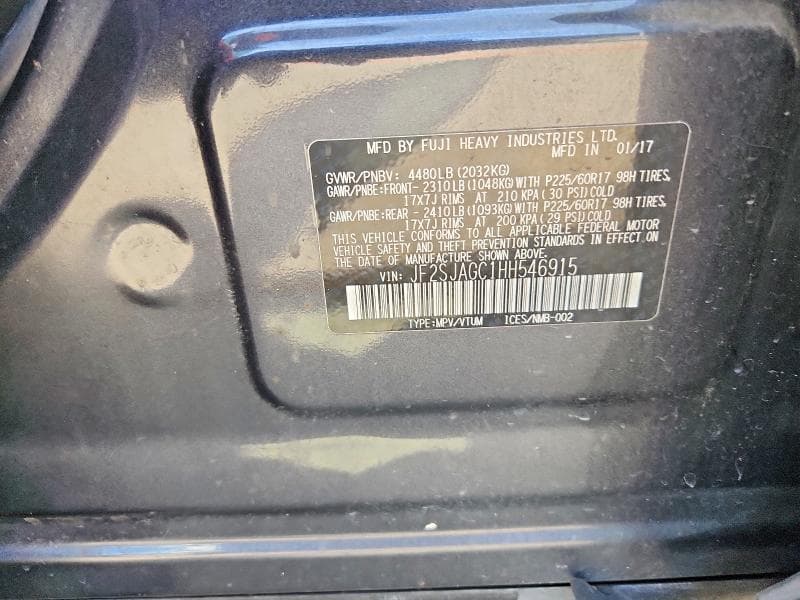 2017 SUBARU FORESTER 2.5I PREMIUM 12