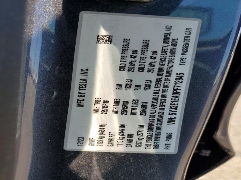 2023 TESLA MODEL 3 12