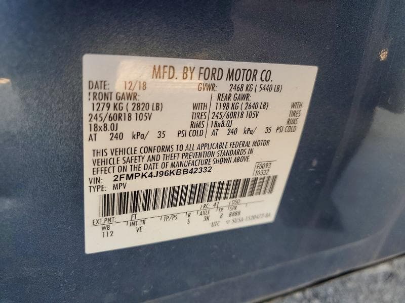 2019 FORD EDGE SEL 13
