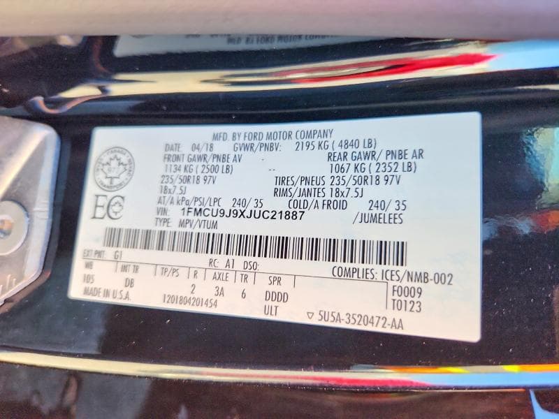 2018 FORD ESCAPE TITANIUM 14