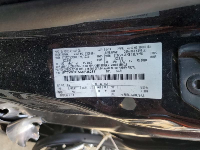 2019 FORD F250 SUPER DUTY 12