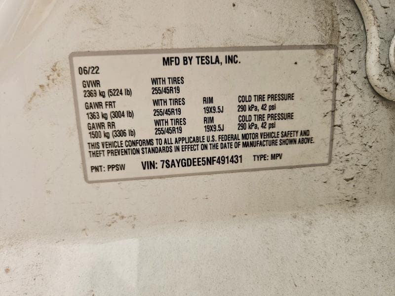 2022 TESLA MODEL Y 13