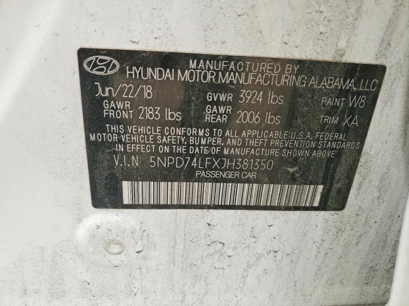 2018 HYUNDAI ELANTRA SE 12