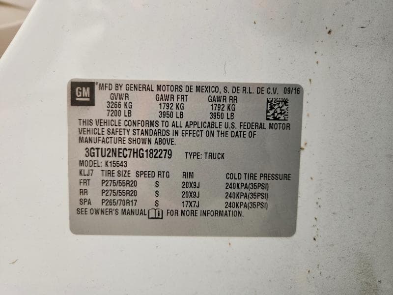 2017 GMC SIERRA K1500 SLT 12