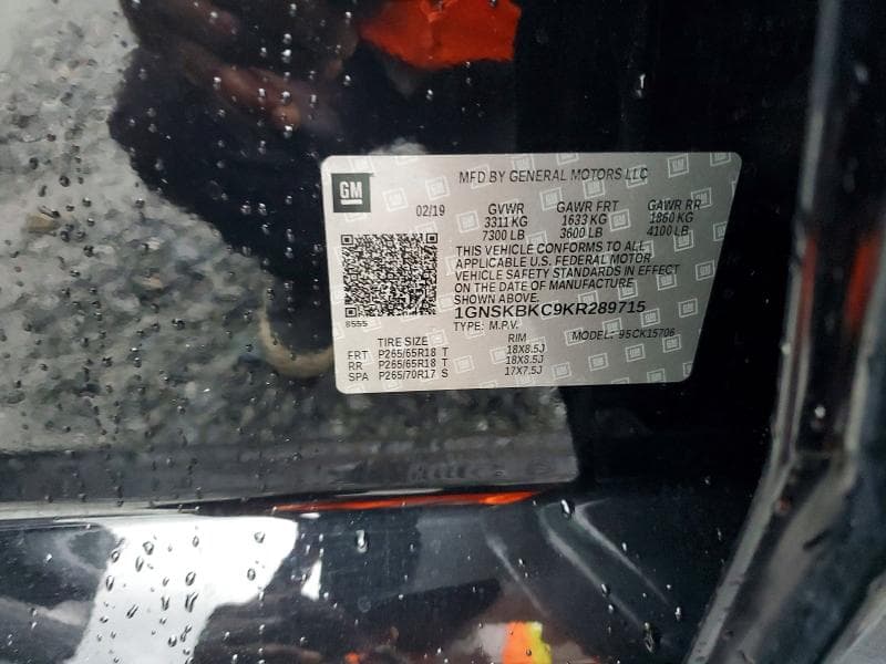 2019 CHEVROLET TAHOE K1500 LT K1500 LT 13