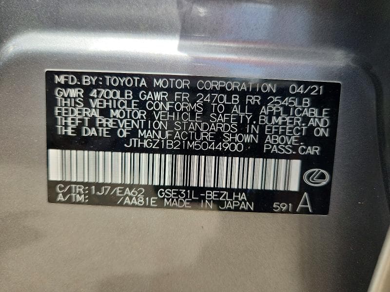 2021 LEXUS IS 350 F SPORT 350 F SPORT 13