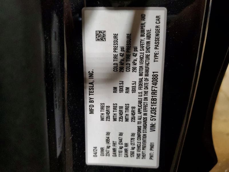2024 TESLA MODEL 3 13