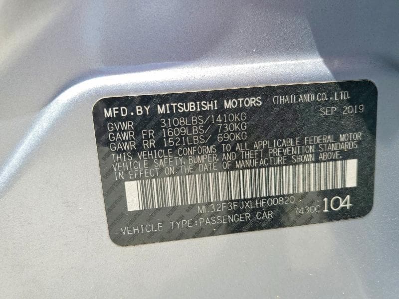 2020 MITSUBISHI MIRAGE G4 ES 12