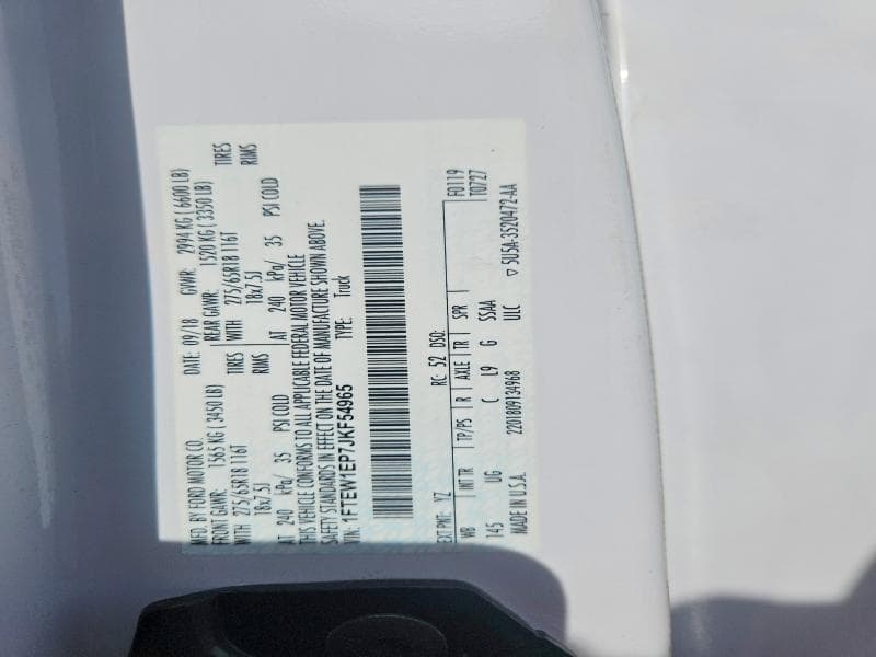 2018 FORD F150 SUPERCREW 12
