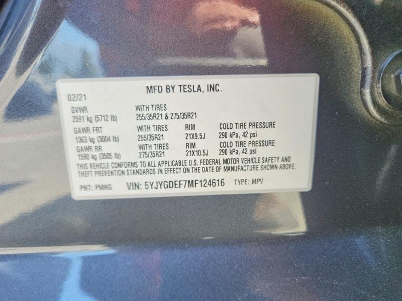 2021 TESLA MODEL Y 12