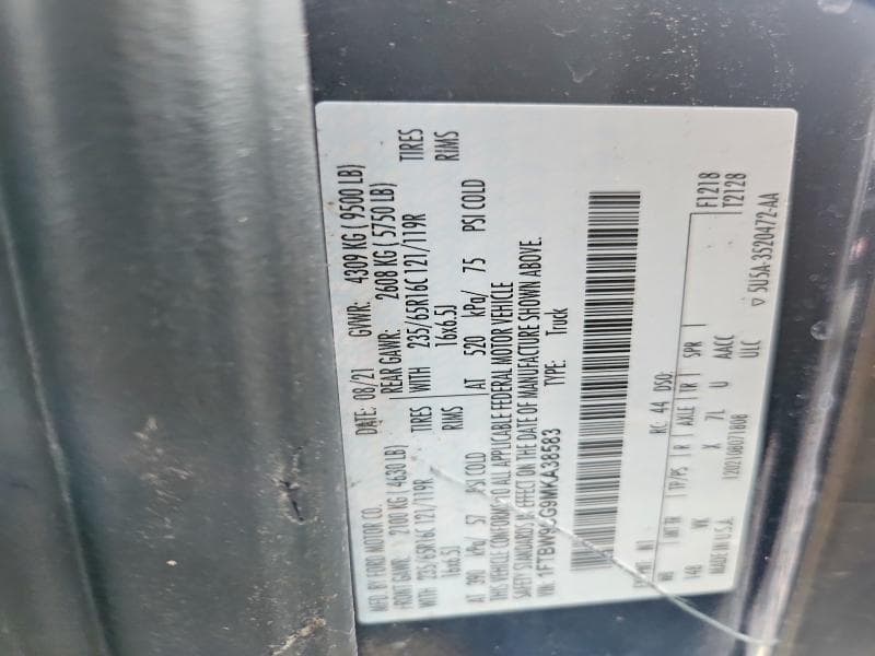 2021 FORD TRANSIT T-350 T-350 12