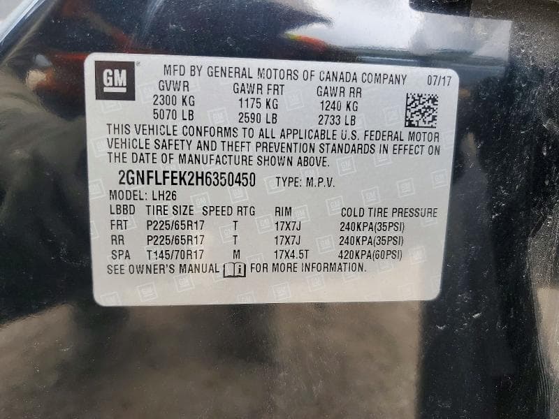 2017 CHEVROLET EQUINOX LT LT 13