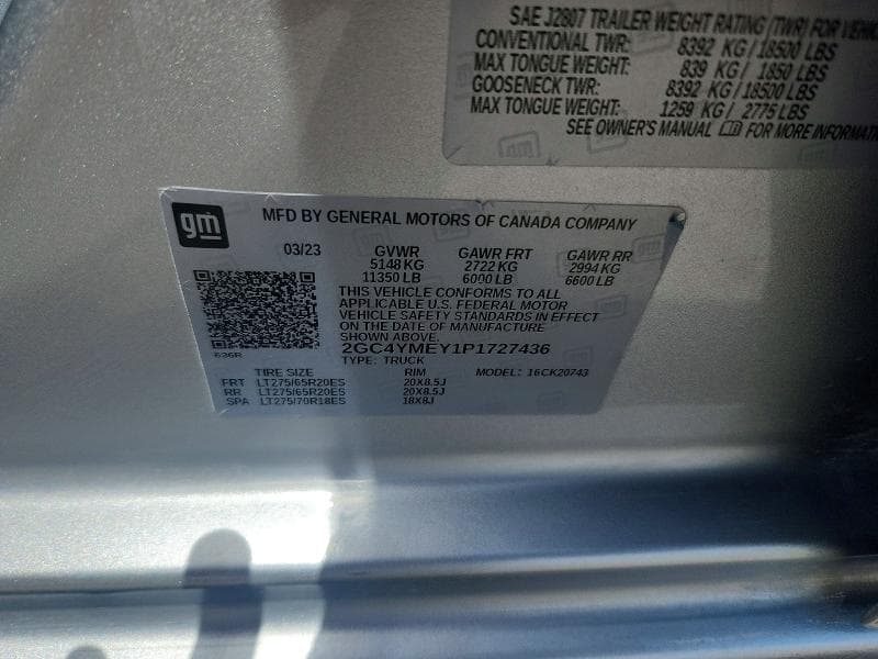 2023 CHEVROLET SILVERADO K2500 CUSTOM K2500 CUSTOM 12