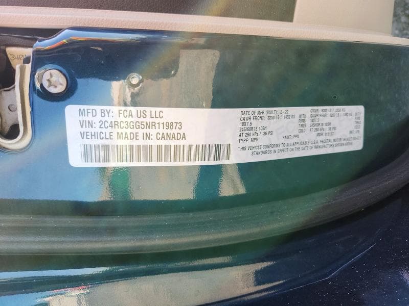 2022 CHRYSLER PACIFICA LIMITED 13