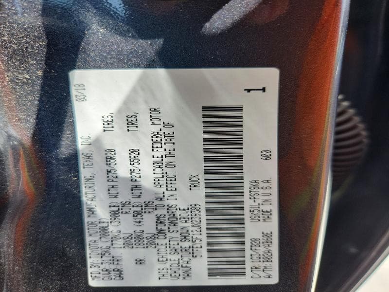 2018 TOYOTA TUNDRA CREWMAX SR5 CREWMAX SR5 12