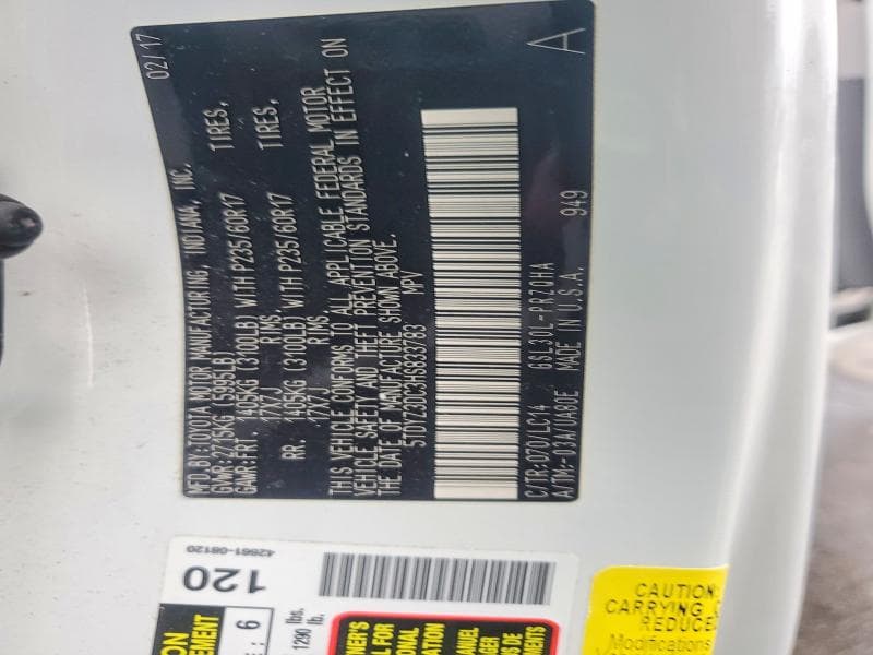 2017 TOYOTA SIENNA XLE 8-PASSENGER 13