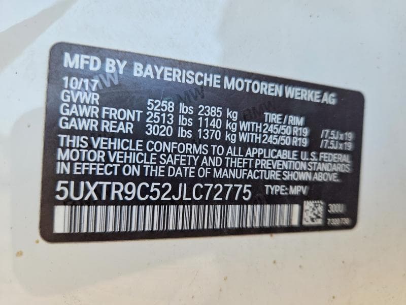 2018 BMW X3 XDRIVE30I 13