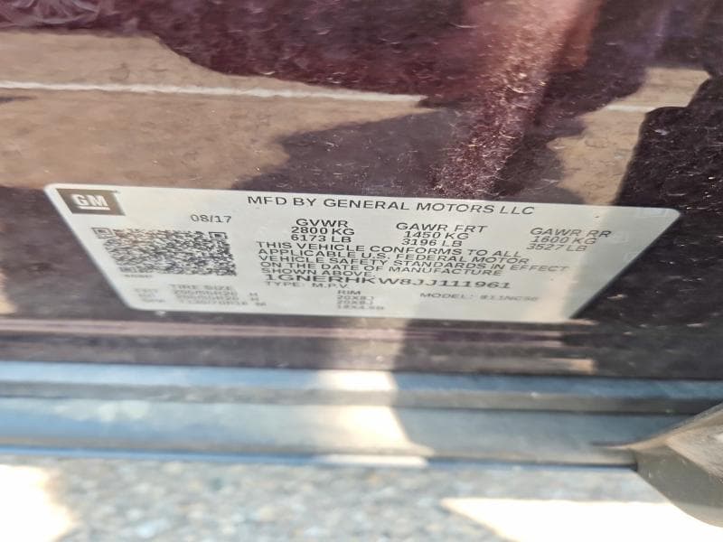 2018 CHEVROLET TRAVERSE LT 13