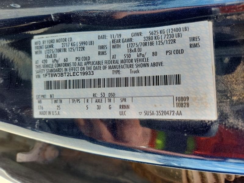 2020 FORD F350 SUPER DUTY SUPER DUTY 12