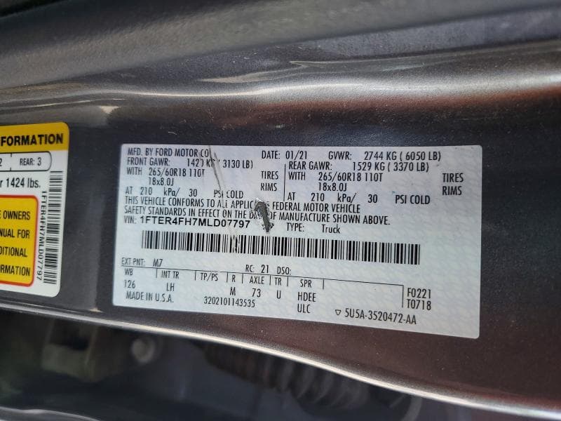 2021 FORD RANGER XL 12