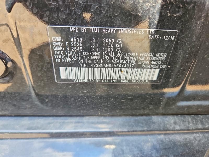 2017 SUBARU LEGACY 2.5I LIMITED 12